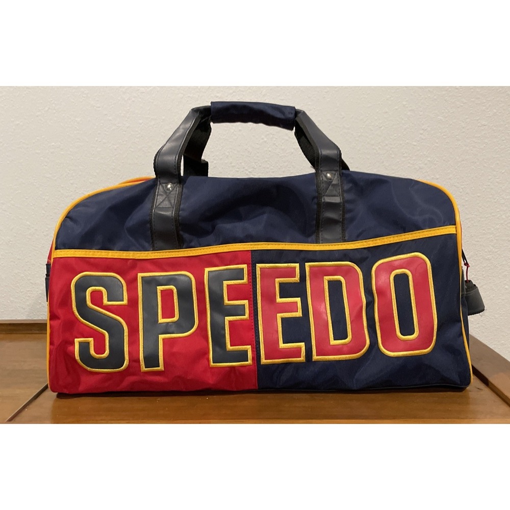 RARE! Vintage Speedo Duffle Bag, 1990s, Metal Feet, Colorful, Bold
